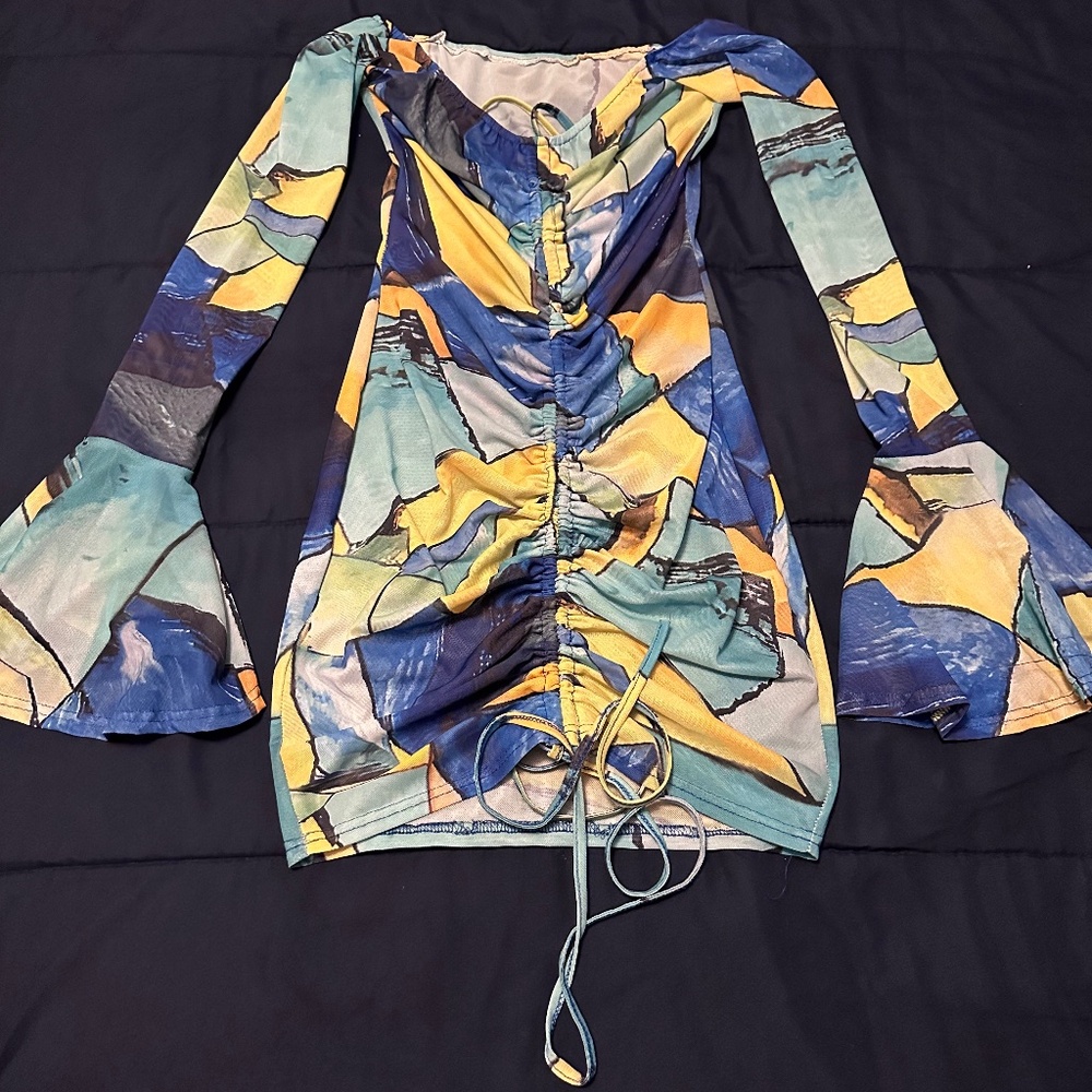 Multicolored Mesh Dress/Swim Cover Up
